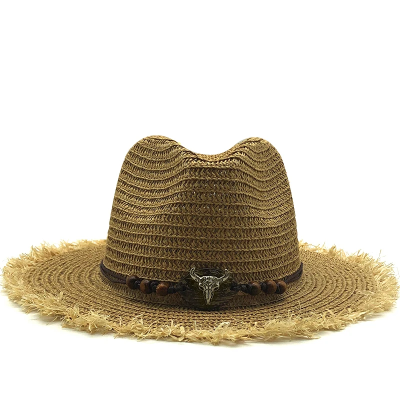 2020 Нови сламени шапки-панама, дамски солнцезащитная шапка, лятна плажна шапка на Fedora с широка периферия, шапка с защита от uv