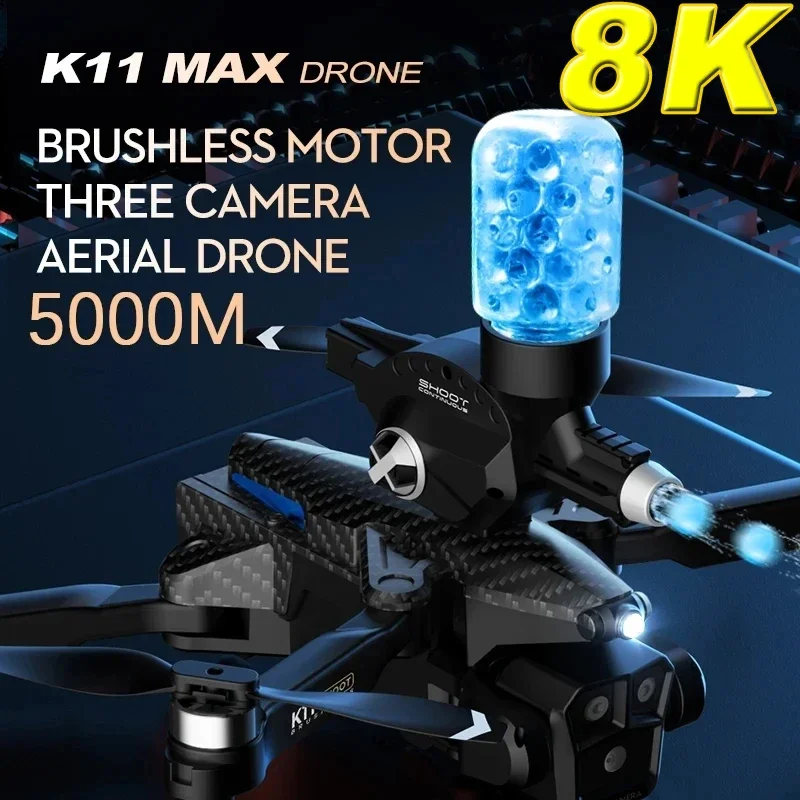 K11 MAX Безпилотни Летателни Апарати, която работи Водни Бомби, Бесщеточная Ел. Регулиране на Мощност, Трехкамерный Самолет Квадрокоптер, Играчка За Деца И Възрастни