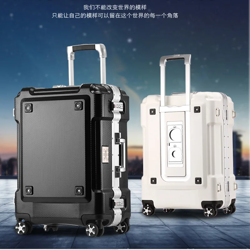 Куфар с Алуминиева рамка с подстаканником Багажното TSA заключване Пътен куфар Fashion Maletas