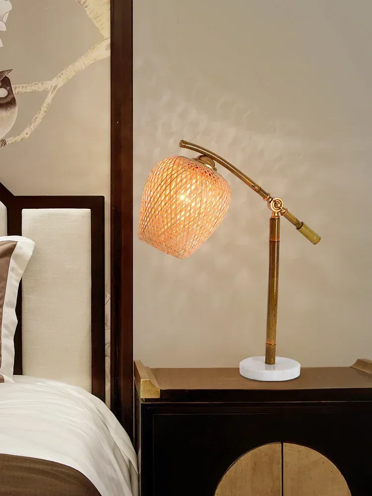Нова Китайски Бамбук Тръба Ръчно изработени, Творчески Персонализирани Лампи от Бамбук Art, Нощна Лампа за Спални Хотел с Настаняване в семейство на Дзен