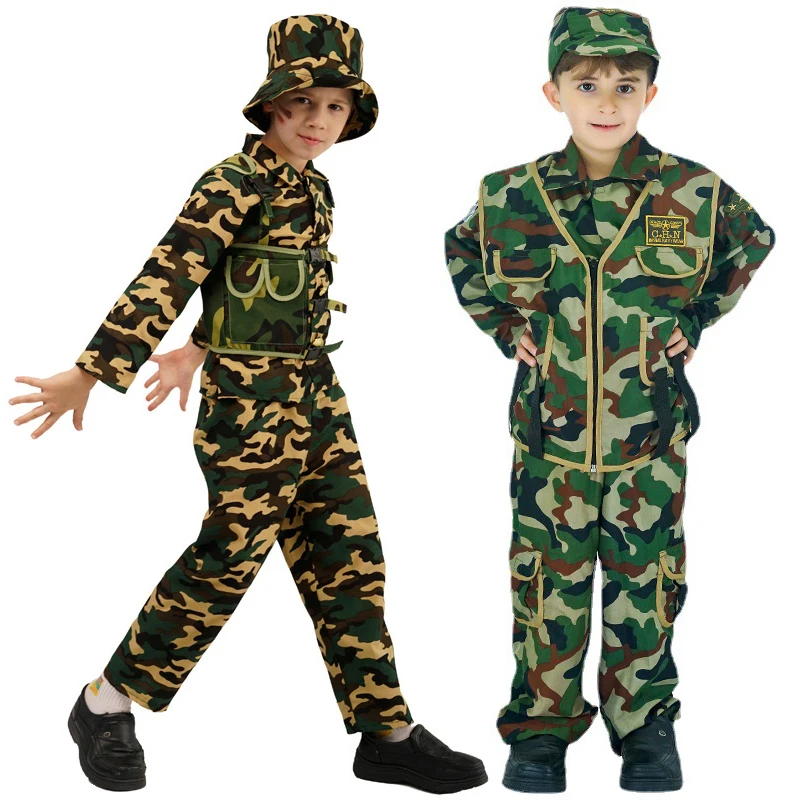 Облекло специалните сили, детска армия униформи за скаути, Зелени диви камуфляжные костюми, палта, панталони, Шапка