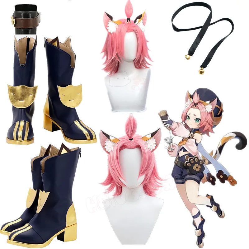 Обувки за cosplay Genshin Impact Diona Game, Обувки, подпори за костюми за Хелоуин, дамски обувки за ролеви игри в стила Аниме, карнавал по индивидуална заявка