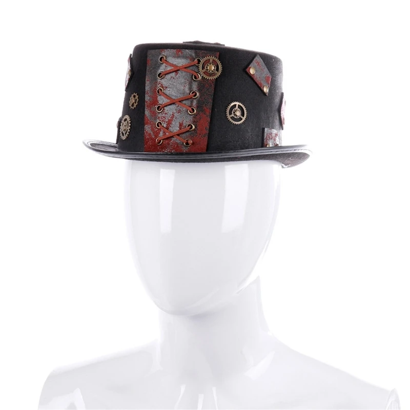 Пънк-шапка, steampunk-цилиндър с шестеренчатым интериор, кралят на цилиндър с малки игрища за cosplay.